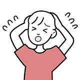 頭を抱えてしまっている男性のイラスト
