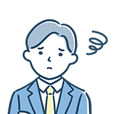 w-bm01 悩むスーツの男性のイラスト
