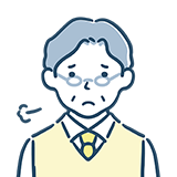 w-bm02 ため息をつく年配の管理職の男性のイラスト