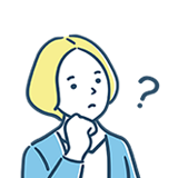 w-bw03 顔の横に「?」が浮かんでいる女性のイラスト